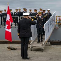 The Republic of Korea Navy arrived at CFB Esquimalt on Oct. 1 with a welcome ceremony to celebrate the arrival of the ROKN Cruise Training Task Group’s 16th visit to Canada. Photo: Master Corporal William Gosse