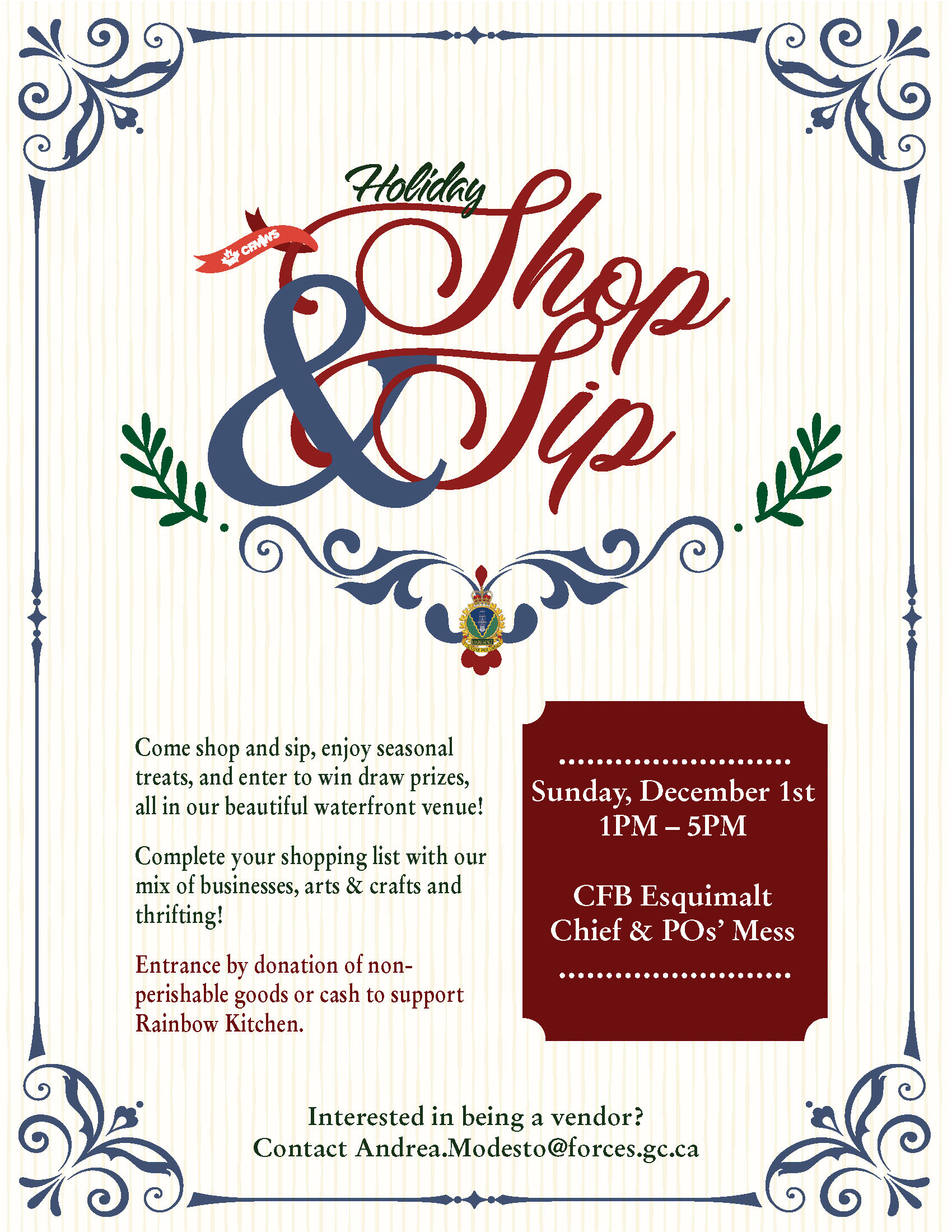 CFMWS Holiday Sip & Shop