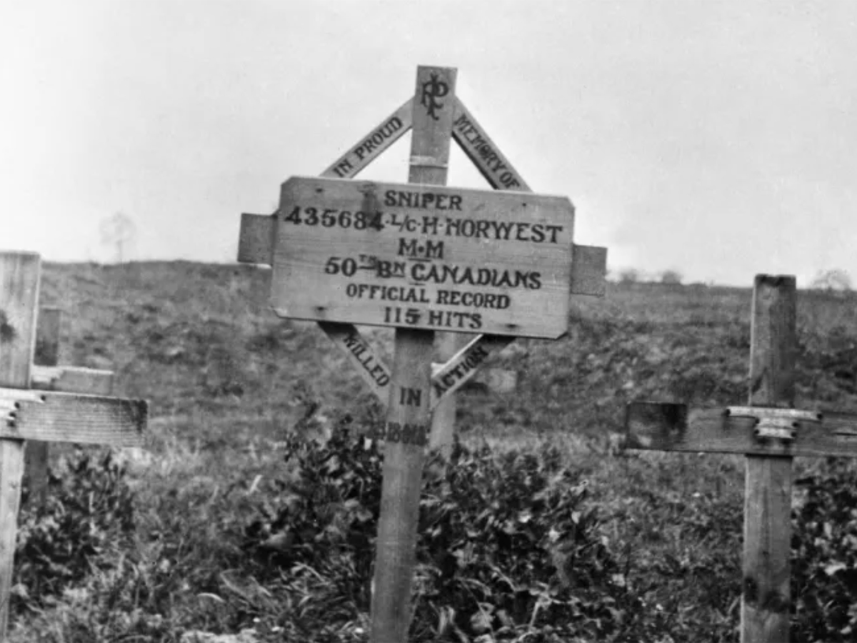 Henry Norwest’s grave marker. (Glenbow Archives)