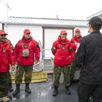 Canadian Rangers with the 4th Canadian Ranger Patrol Group receive a briefing on operations as part of Exercise Sea Ranger 2. Photo: Sailor 3rd Class Jordan Schilstra, Image Technician, Canadian Forces Base Esquimalt