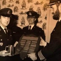 Arthur Horn receiving one of many recognitions for his work with the Royal Canadian Navy.