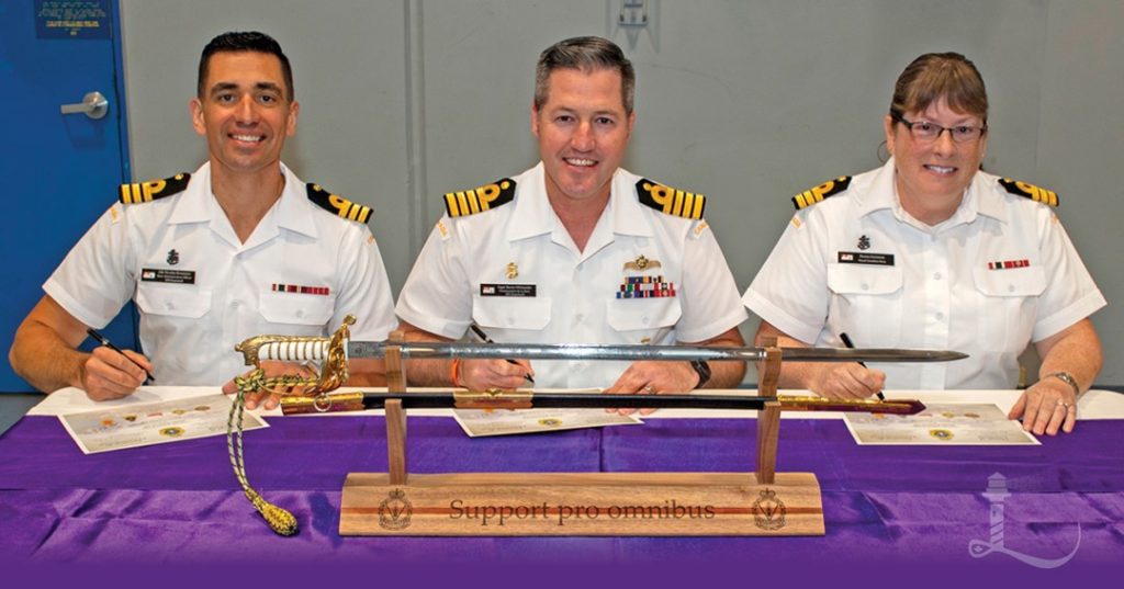 Outgoing Commanding Officer (CO), Base Administration Branch Commander (Cdr) Nicolas Bruzzone gives a speech during the Change of Command ceremony held at Nixon Gym on July 23. Photo Credit: Sailor 3rd Class Veni Colico, MARPAC Imaging Services