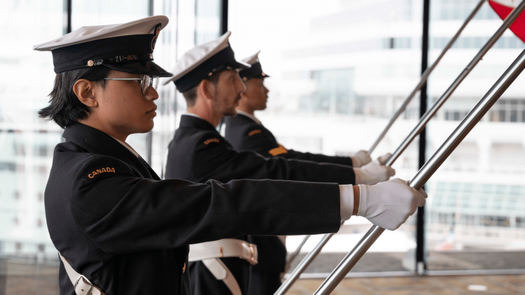 S3 Neil Pontejos participates during a Flag Party at the Vancouver Convention Centre on July 2. Photo: Sailor 3rd Class Jacob Saunders